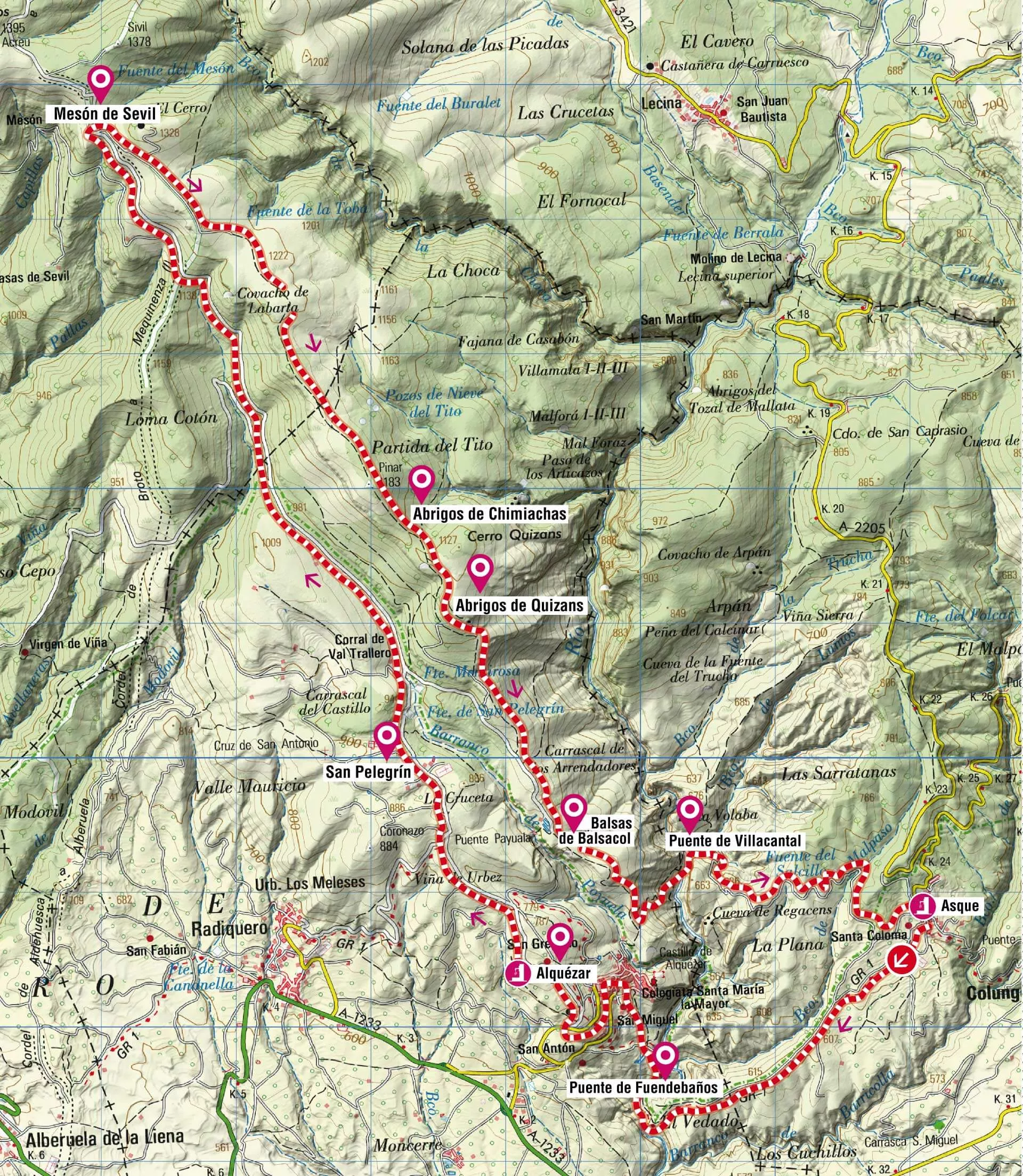 15 canon del rio vero mapa