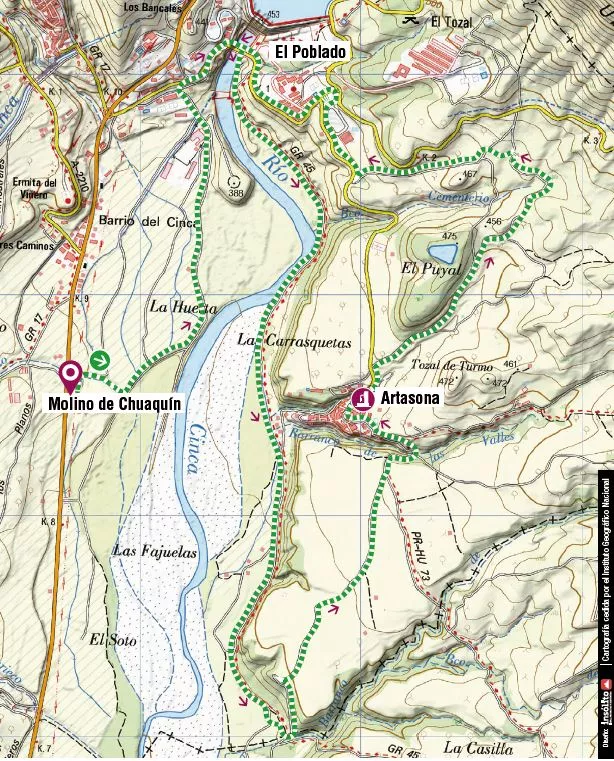 36 riberas del cinca mapa