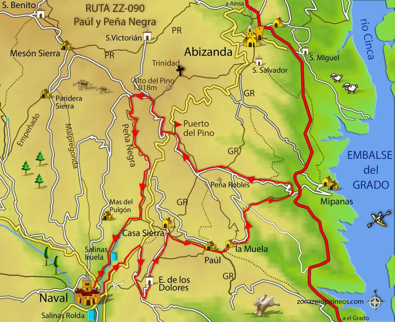 ZZ90 Paul y Pena Negra mapa