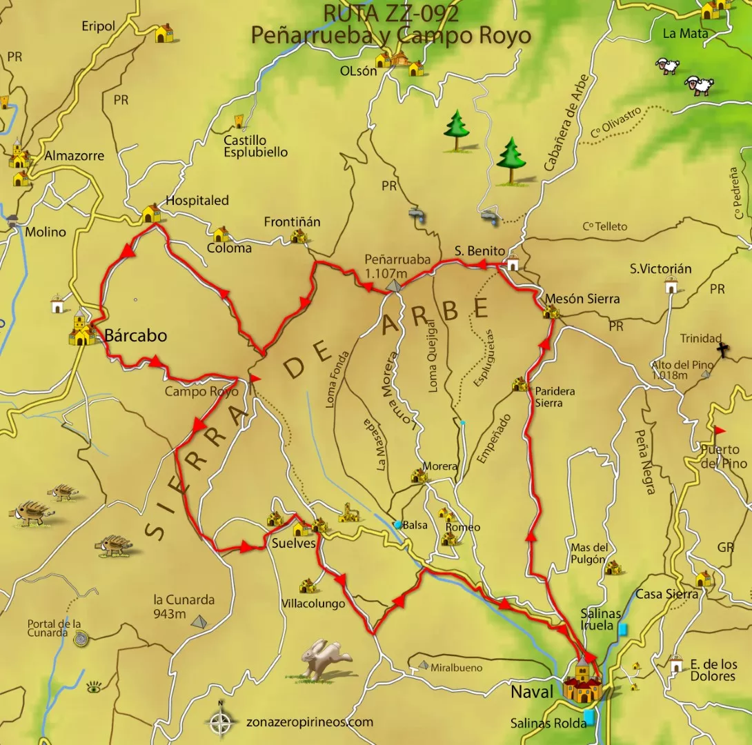 ZZ92 Penarrueba y Campo Royo mapa