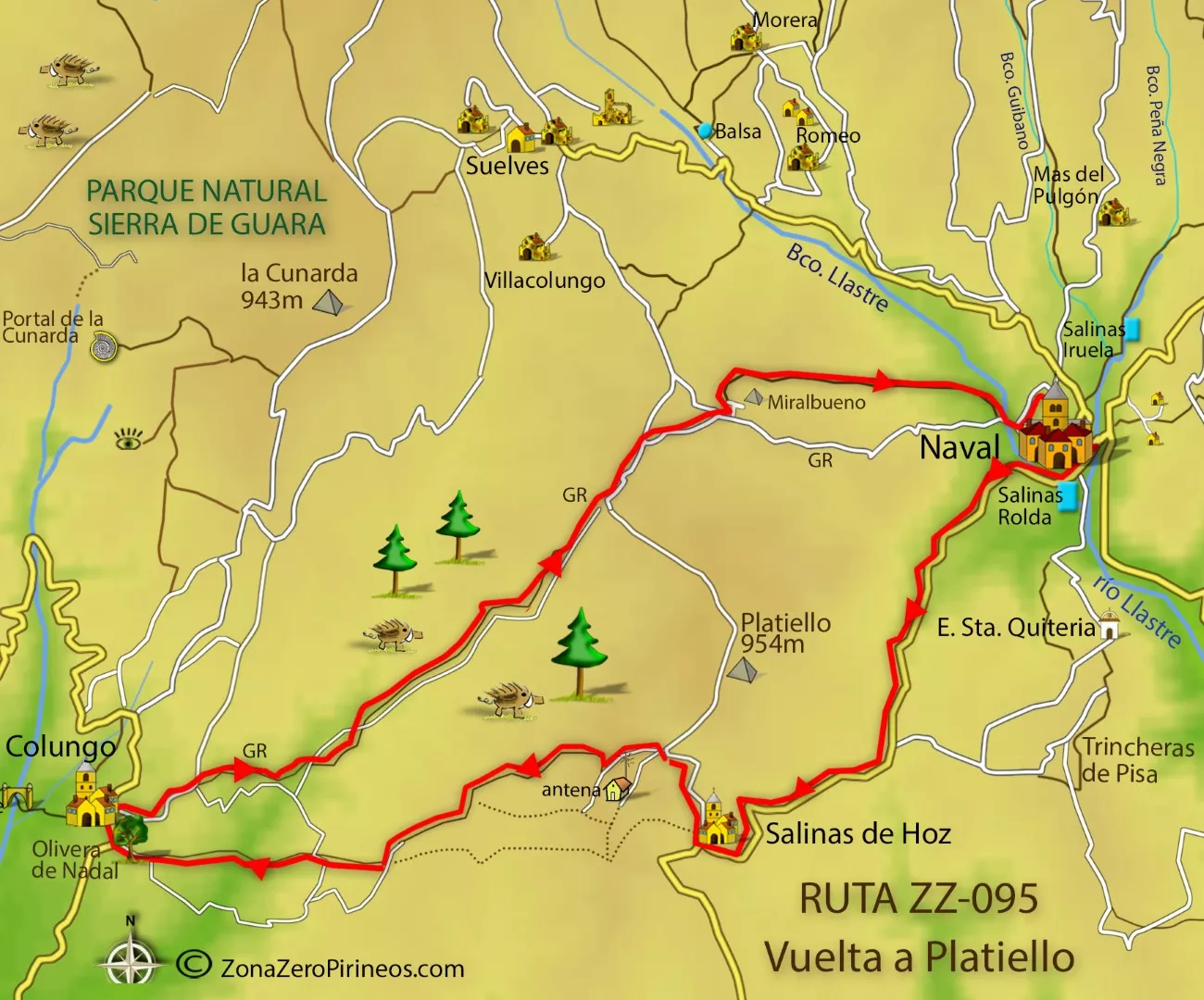 ZZ95 Vuelta a Platiello mapa