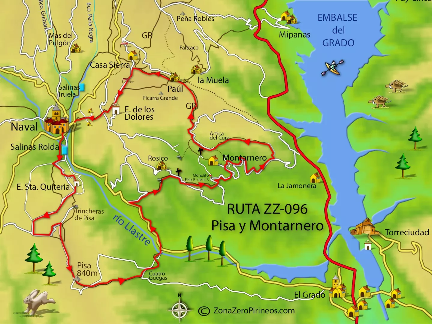 ZZ95 Vuelta a Platiello mapa