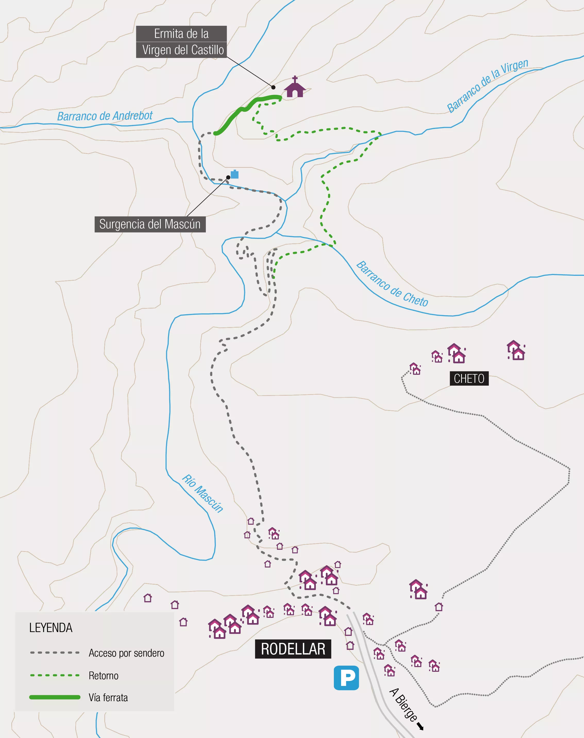Mapa 4Ferrata Espolon Rodellar