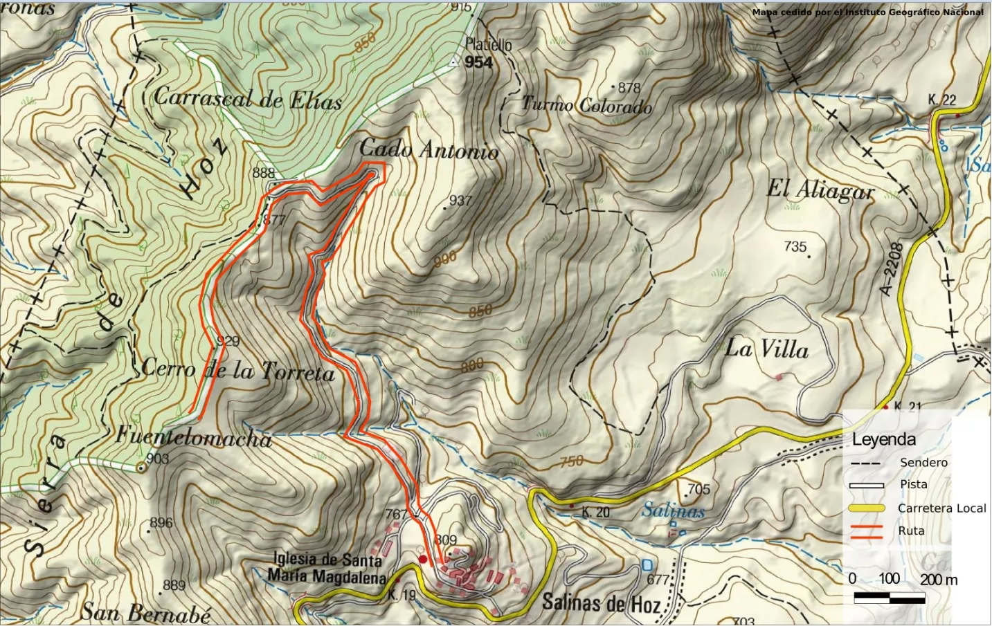 cerro de la torreta mapa